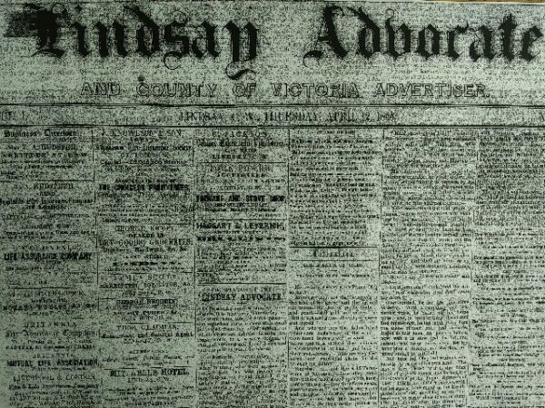 The Lindsay Advocate – serving the area since 1855