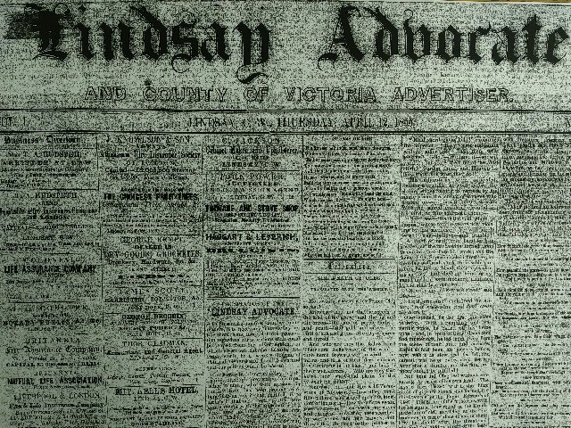 The Lindsay Advocate – serving the area since 1855