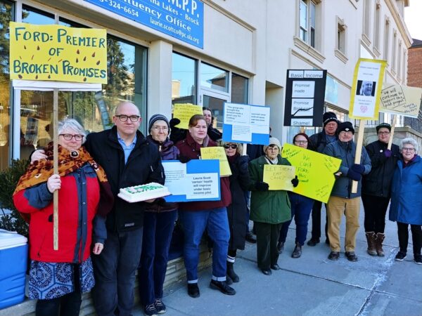 basic income pilot protesters