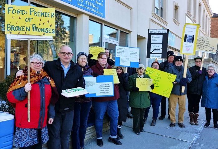 basic income pilot protesters