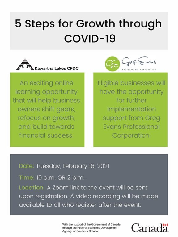 5 Steps for Growth through COVID-19 poster